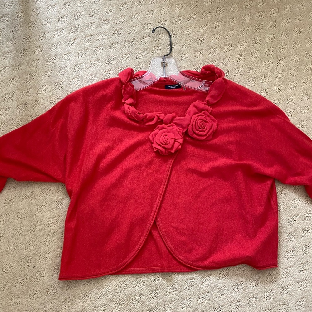 Magaschoni raspberry cashmere cardigan